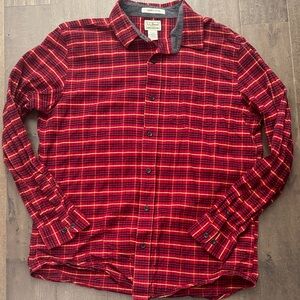 L.L. Bean Men's Casual Red Plaid Button Down Shirt